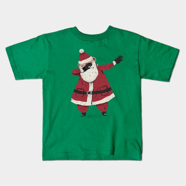 dabbing santa Kids T-Shirt by Louisros